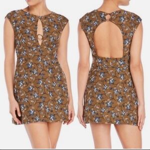 Free People Floral Ring Detail Mini Dress Size 0 " Say Yes" Jacquard event